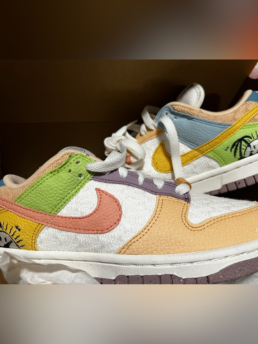 Nike Kids Pastel Multi-Color Low-Top Sneakers